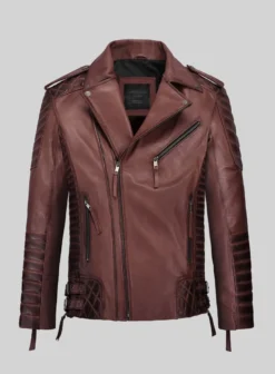 Outlaw Burnt Maroon Leather Jacket