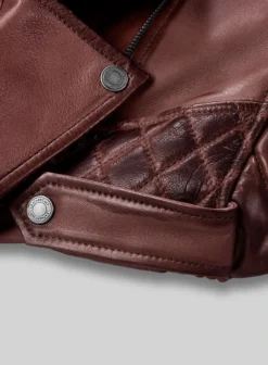 Outlaw Burnt Maroon Leather Jacket -Studiosuits Shop outlawburntmaroonleatherJacketlk 4