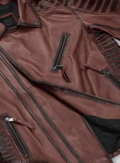 Outlaw Burnt Maroon Leather Jacket -Studiosuits Shop outlawburntmaroonleatherJacketlk 5