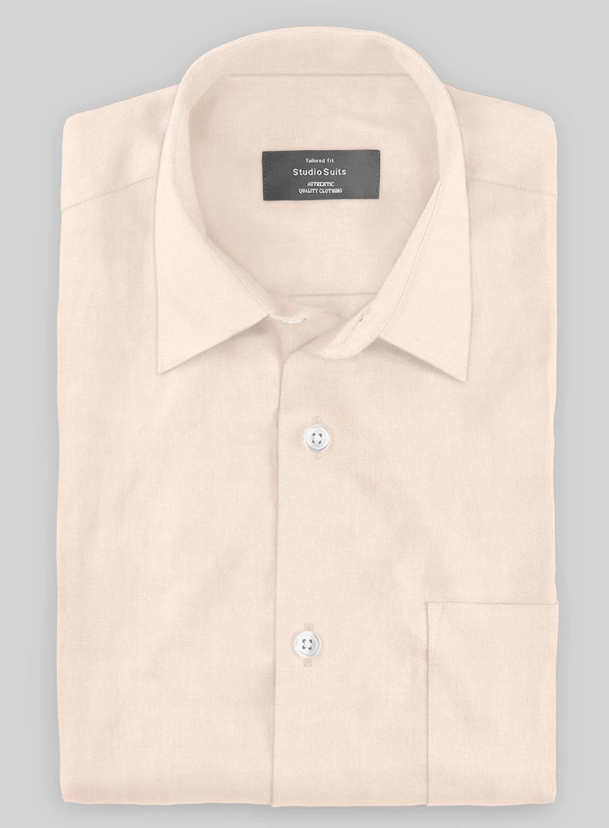 Washed Pale Pink Cotton Linen Shirt 2 Washed Pale Pink Cotton Linen Shirt - Image 2