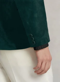 Pine Green Suede Leather Blazer -Studiosuits Shop pinegreensuedeleatherblazerlk 3