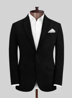 Pure Black Linen Suit -Studiosuits Shop pureblacklinensuitlook 2