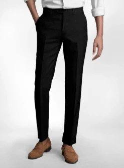 Pure Black Linen Suit -Studiosuits Shop pureblacklinensuitlook 6