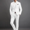 Pure White Linen Suit