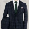 Reda Dark Blue Checks Wool Suit