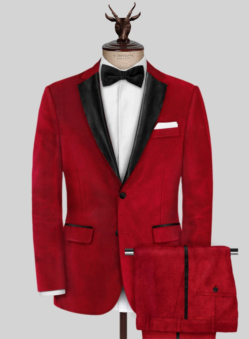 Red Velvet Tuxedo Suit 1 Red Velvet Tuxedo Suit