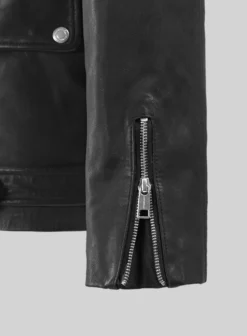 Resolute Black Biker Leather Jacket -Studiosuits Shop resoluteblackbikerleatherjacketlook 3