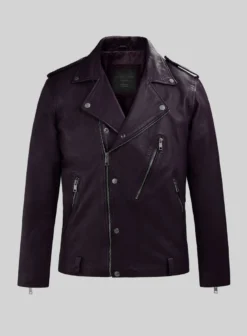 Revolt Purple Biker Leather Jacket