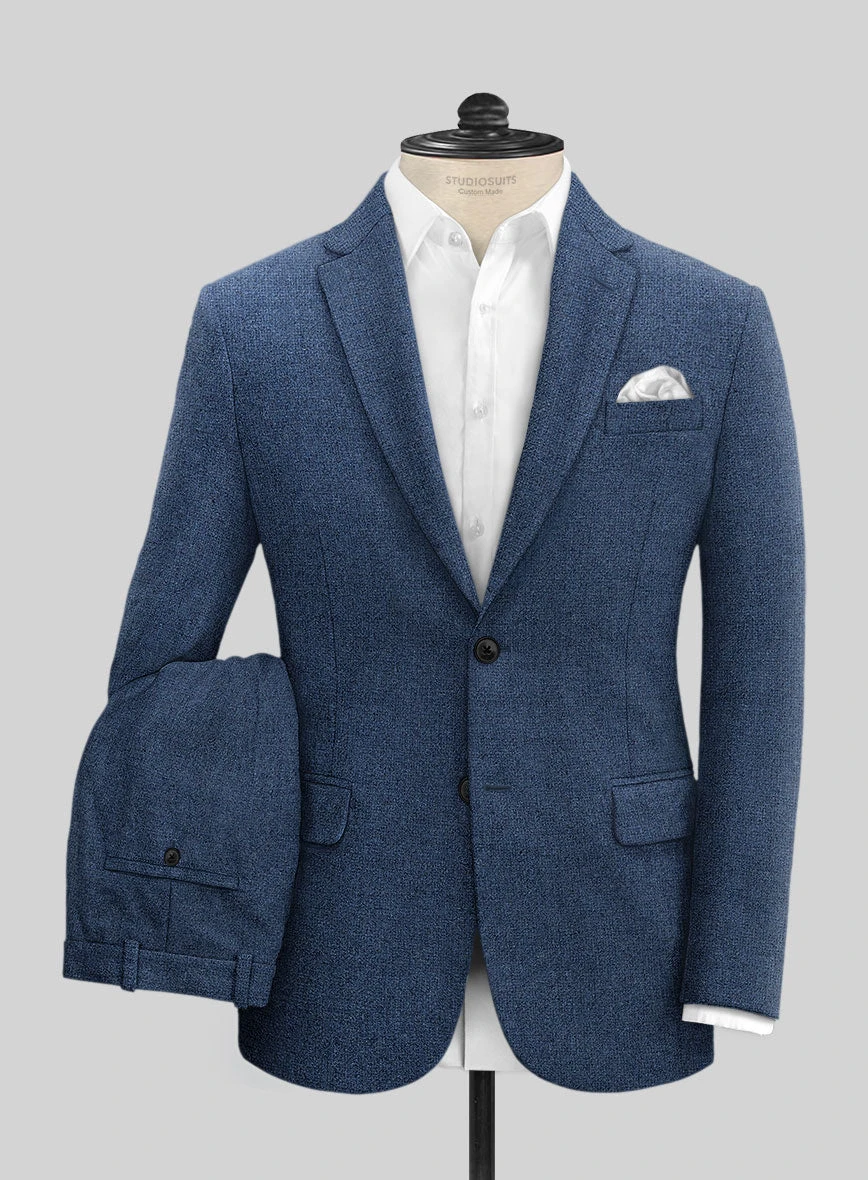Rope Weave Persian Blue Tweed Suit 1 Rope Weave Persian Blue Tweed Suit