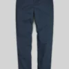 Washed Royal Blue Feather Cotton Canvas Stretch Chino Pants