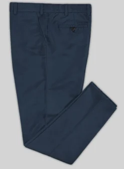 Washed Royal Blue Feather Cotton Canvas Stretch Chino Pants -Studiosuits Shop royalbluefeathcotanvasstretchinowshlook 2