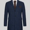 Royal Blue Heavy Tweed Overcoat
