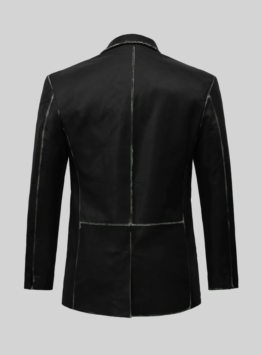 Rubbed Black Medieval Leather Blazer 2 Rubbed Black Medieval Leather Blazer - Image 2