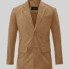 Saddle Brown Suede Leather Blazer