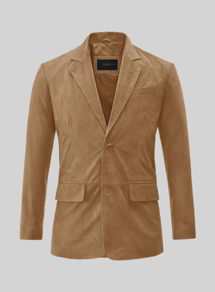 Saddle Brown Suede Leather Blazer 1 Saddle Brown Suede Leather Blazer