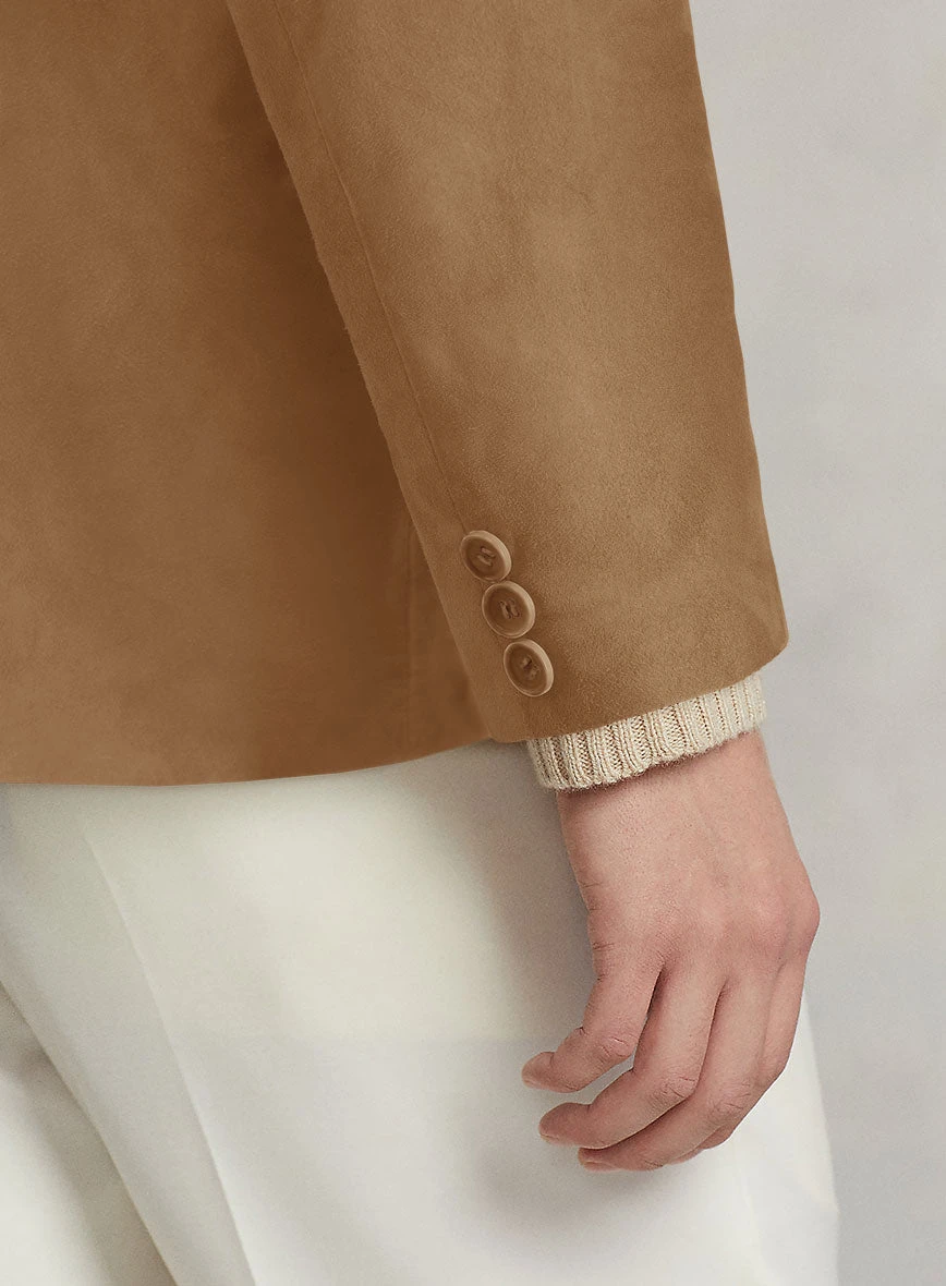 Saddle Brown Suede Leather Blazer 4 Saddle Brown Suede Leather Blazer - Image 4