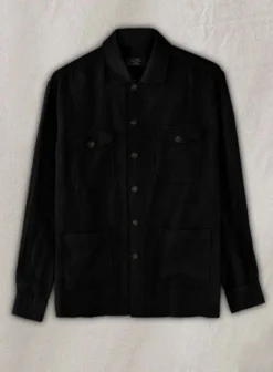 Safari Pure Black Linen Overshirt