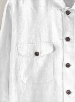 Safari Pure White Linen Overshirt -Studiosuits Shop safariprwhitelinovershirtlook 1