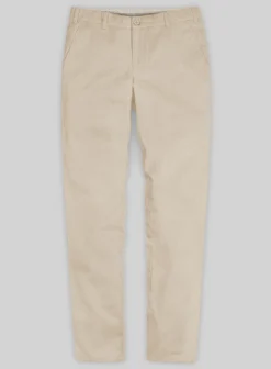 Washed Sand Feather Cotton Canvas Stretch Chino Pants