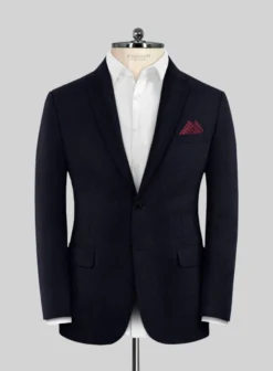 Scabal Dark Navy Waffle Wool Jacket