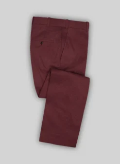 Scabal Maroon Cotton Stretch Pants