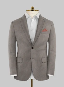 Scabal Tornado Herringbone Brown Wool Jacket
