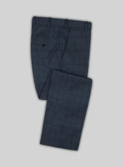 Scabal Londoner Windowpane Dark Blue Wool Suit -Studiosuits Shop scabllndnrwindwpnedrkbluwoolsuitlook 3