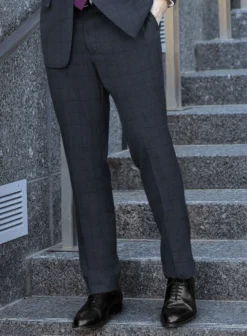 Scabal Londoner Windowpane Dark Blue Wool Suit -Studiosuits Shop scabllndnrwindwpnedrkbluwoolsuitlook 4