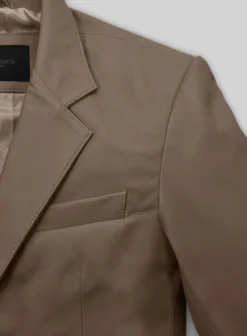 Soft King Brown Leather Blazer -Studiosuits Shop sftkingbronleatherblazer 2