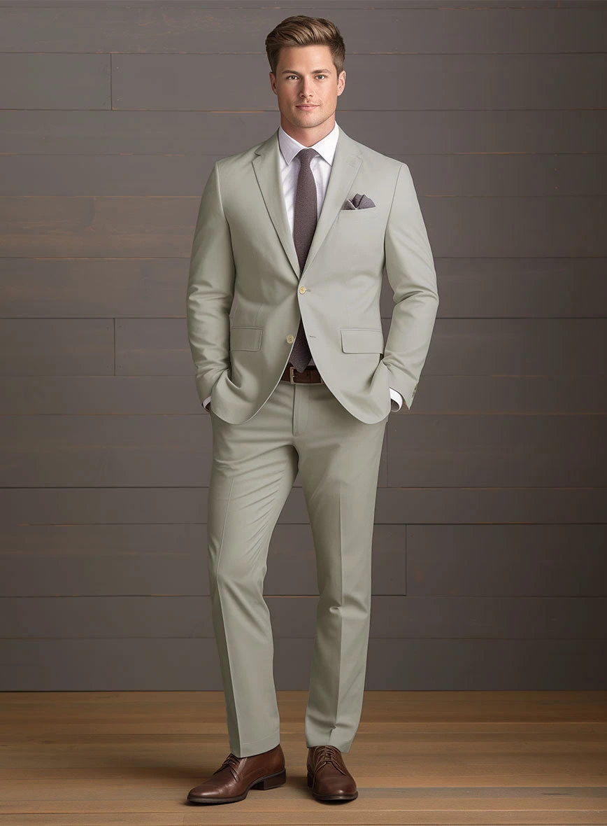Slate Green Stretch Chino Suit 2 Slate Green Stretch Chino Suit - Image 2