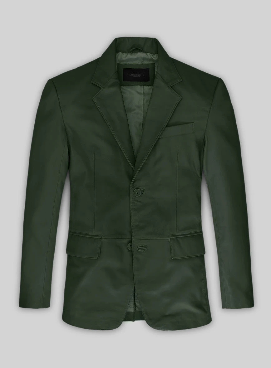Soft Deep Olive Leather Blazer 1 Soft Deep Olive Leather Blazer