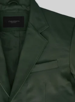 Soft Deep Olive Leather Blazer 9 Soft Deep Olive Leather Blazer -Studiosuits Shop softdeepoliveleatherblazer 3