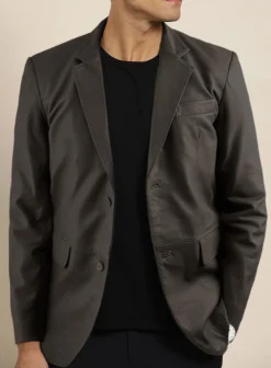 Soft Louis Brown Leather Blazer -Studiosuits Shop softlouisbrownleatherblazer 4