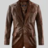 Spanish Brown Harper Leather Blazer