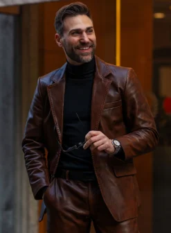 Spanish Brown Medieval Leather Suit 16 Spanish Brown Medieval Leather Suit -Studiosuits Shop spanisbrownmeidivalleathersuit 3