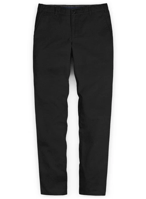 Washed Stretch Summer Black Chino Pants 1 Washed Stretch Summer Black Chino Pants