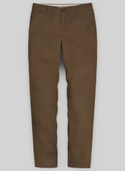Washed Brown Stretch Chino Pants
