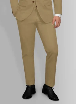 Tan Feather Cotton Canvas Stretch Suit -Studiosuits Shop tanfeathercottoncanvasstretchsuitlk 3