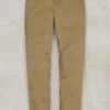 Washed Tan Feather Cotton Canvas Stretch Pants
