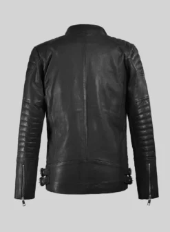 Thunderbolt Black Moto Leather Jacket -Studiosuits Shop thunderboltblackmotoleatherjacketlk 1