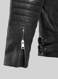 Thunderbolt Black Moto Leather Jacket -Studiosuits Shop thunderboltblackmotoleatherjacketlk 3