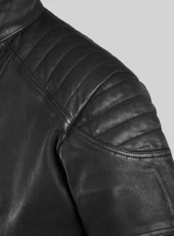 Thunderbolt Black Moto Leather Jacket -Studiosuits Shop thunderboltblackmotoleatherjacketlk 4