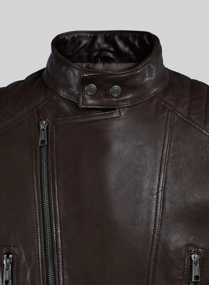 Thunderbolt Brown Moto Leather Jacket 2 Thunderbolt Brown Moto Leather Jacket - Image 2