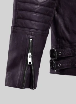 Thunderbolt Purple Moto Leather Jacket 9 Thunderbolt Purple Moto Leather Jacket -Studiosuits Shop thunderboltpurpleleatherjacketlook 4