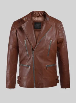 Thunderbolt Tan Moto Leather Jacket
