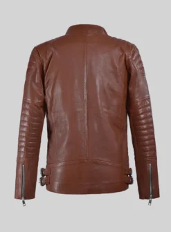 Thunderbolt Tan Moto Leather Jacket -Studiosuits Shop thundrbolttanmotoleatherjacketlk 1