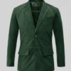Timber Green Suede Leather Blazer