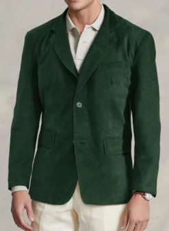 Timber Green Suede Leather Blazer -Studiosuits Shop timbergreensuedeleathrblazer 3