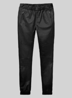 Traverse Black Leather Joggers