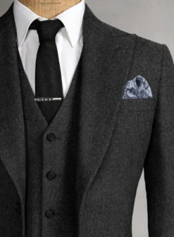 Peaky Blinders Suit - Thomas Shelby - Charcoal Tweed -Studiosuits Shop tspbcharcoaltweedsuit 1